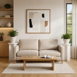 Modern White Plant Stand Set of 2 Ø29.5 x 60 cm