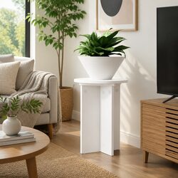 Modern White Plant Stand Set - 2 Pieces