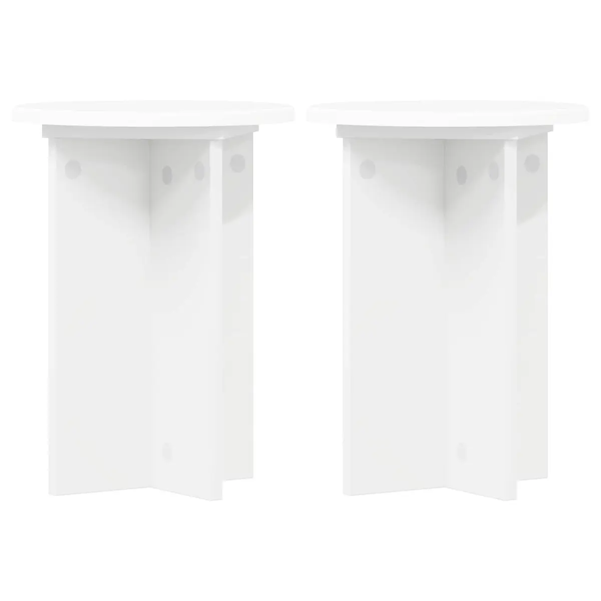 Plant Stand 2 Pieces White Modern Indoor Display Engineered Wood 29.5 x 40 cm