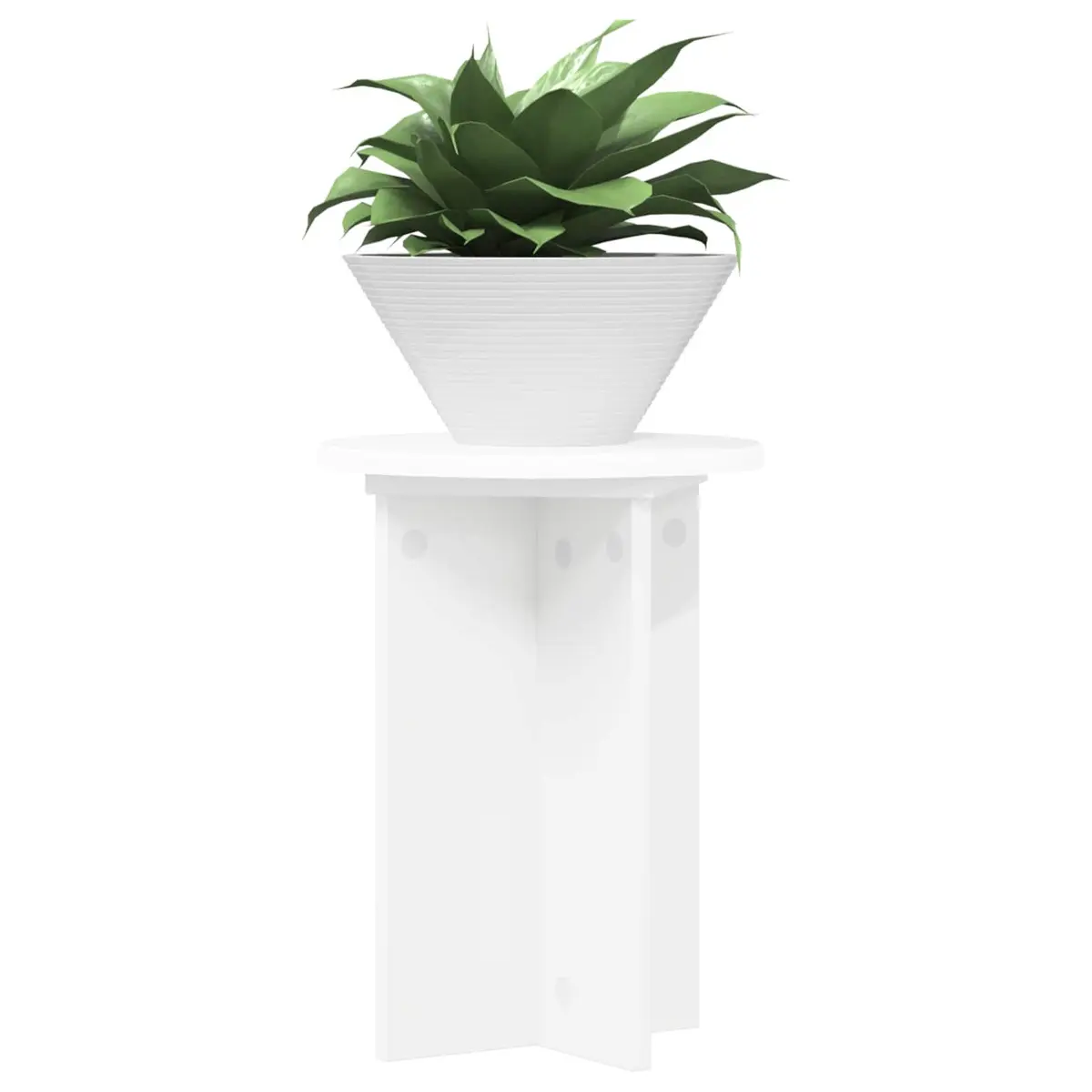 Plant Stand 2 Pieces White Modern Indoor Display Engineered Wood 29.5 x 40 cm
