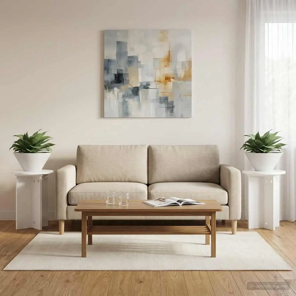 Plant Stand 2 Pieces White Modern Indoor Display Engineered Wood 29.5 x 40 cm