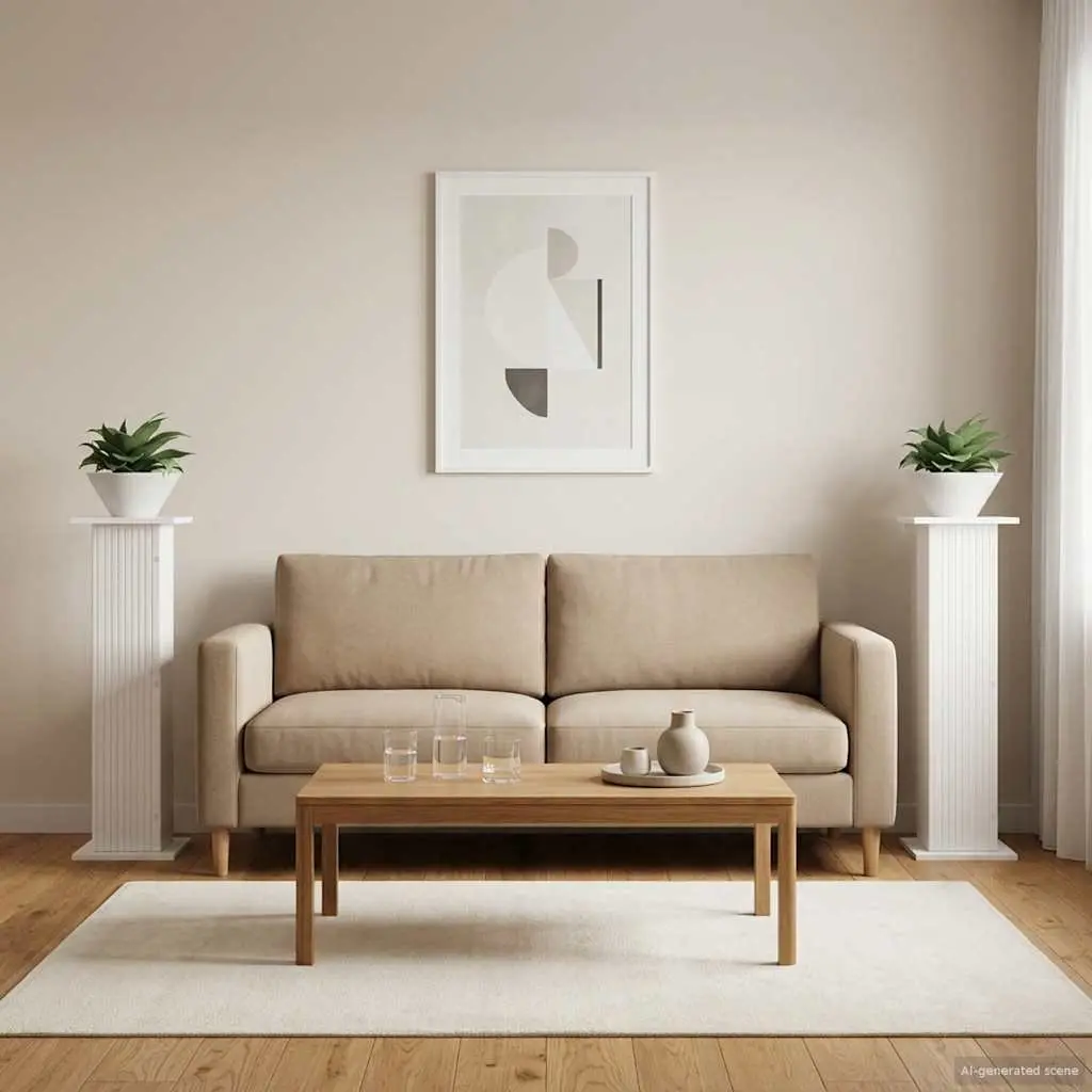 Plant Stand Engineered Wood 30.5 x 30 x 100.5 cm White 2 Pieces