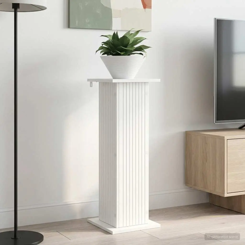 Plant Stand 2 Pieces White Indoor Display Riser Home Garden Décor 30.5 x 30 x