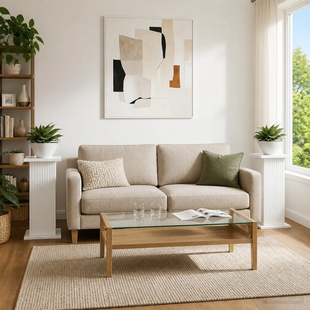 White Plant Stand Set for Indoor Display