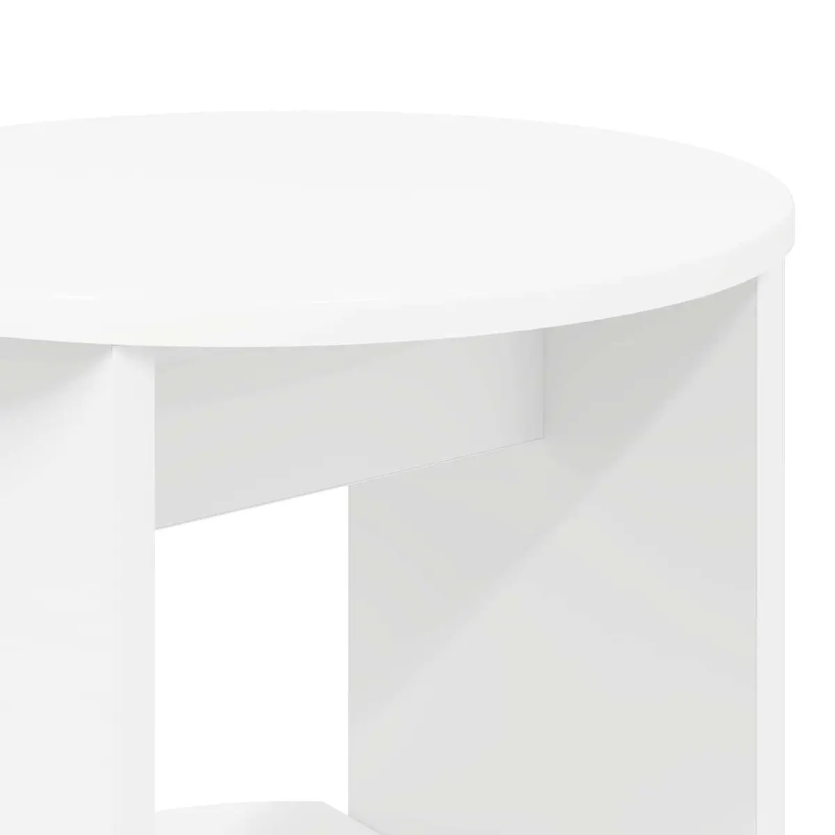 Side Cabinet White Engineered Wood Storage Unit Modern Minimalist Design