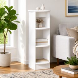 Side Cabinet White Storage Unit Modern Engineered Wood 40x40x100cm Sideboard
