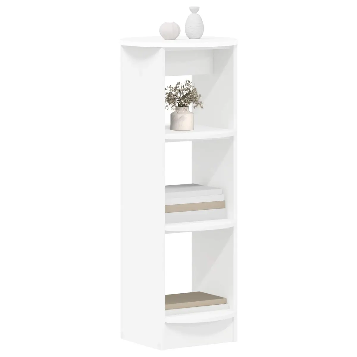White Side Cabinet with Three Shelves 40x40x100cm