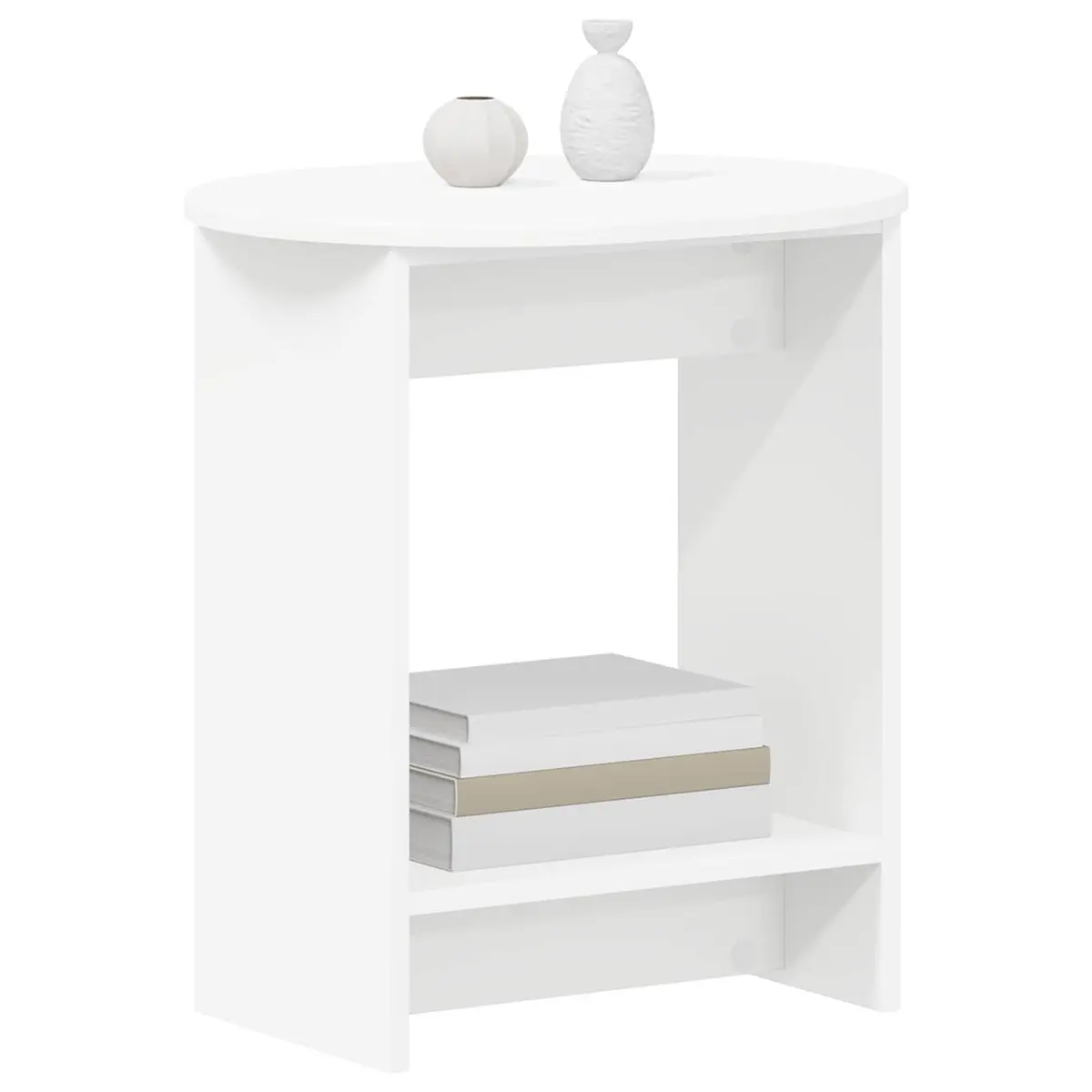 Side Table Engineered Wood 50x39.5x55cm White