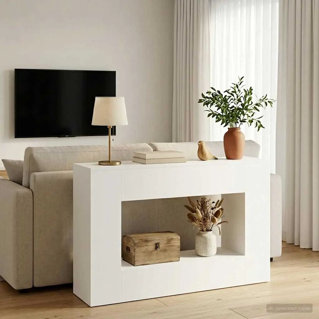Console Table 101 x 29 x 74 cm with Shelves