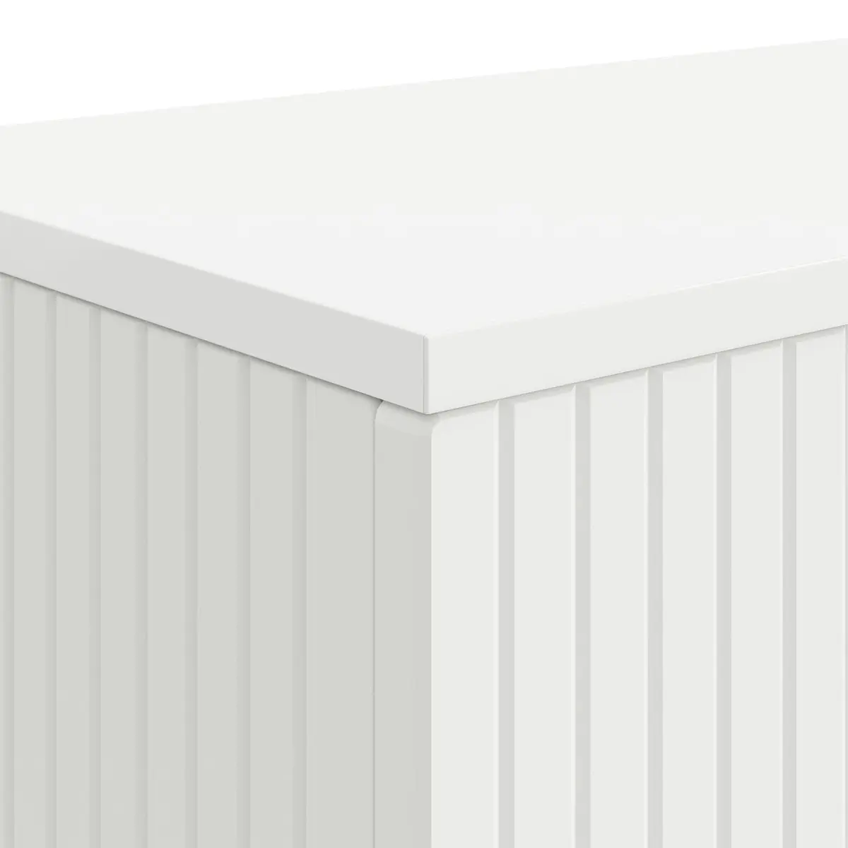 Console Table White Striped Hallway Living Room Office Storage Shelves Drawers