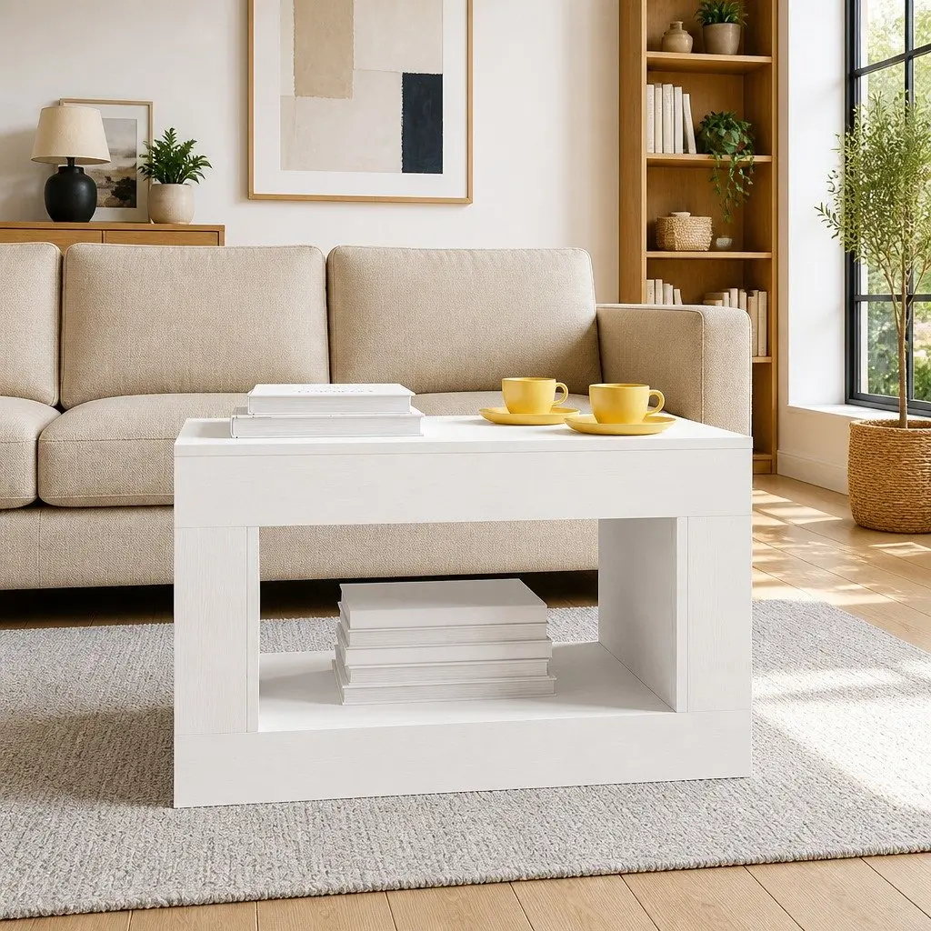 White Coffee Table with Durable Build