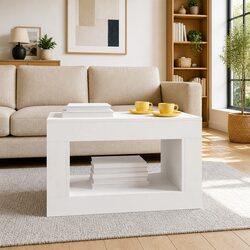 Stylish White Coffee Table with Durable Build
