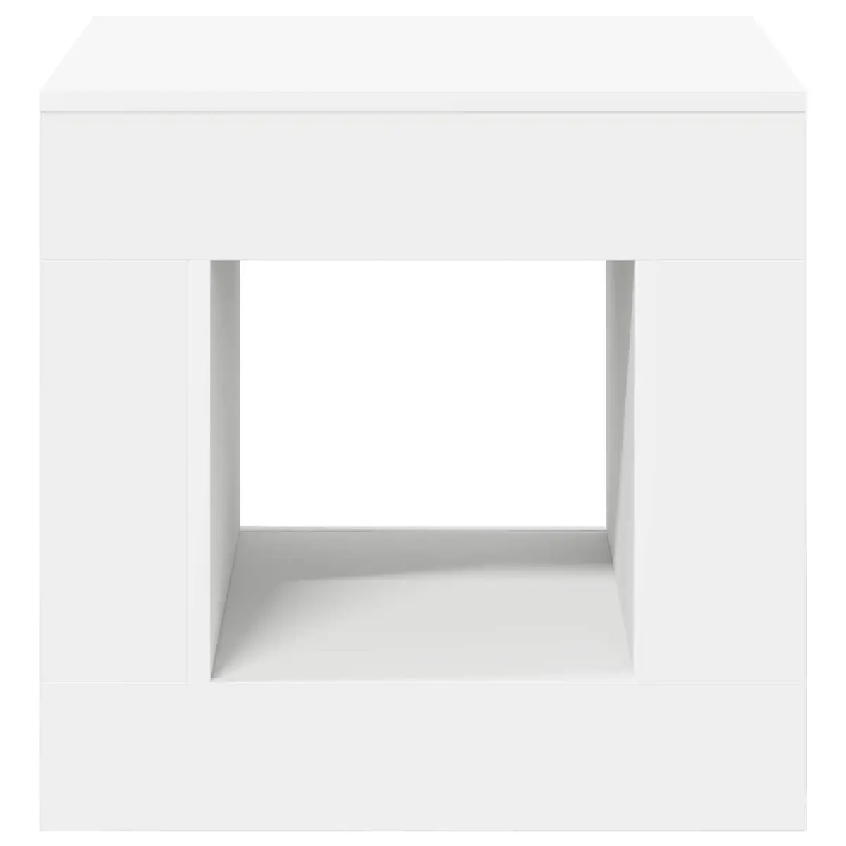 White Coffee Table Modern Living Room Accent Decor Small Space Furniture