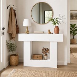 Stylish White Console Table for Entryway or Living Room