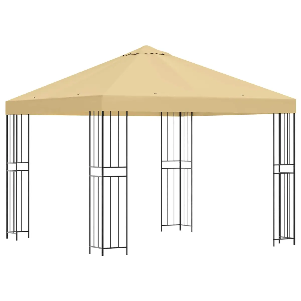 Gazebo Steel Frame 3 x 3 m Cream Polyester Outdoor Canopy Garden Patio Shelter