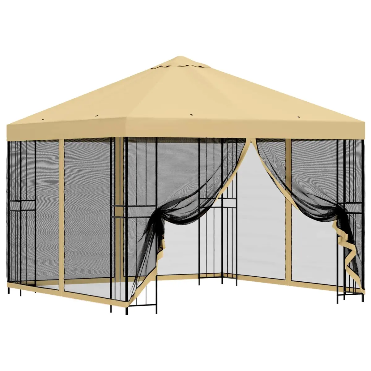 3 x 3 m Garden Gazebo with Cream Canopy