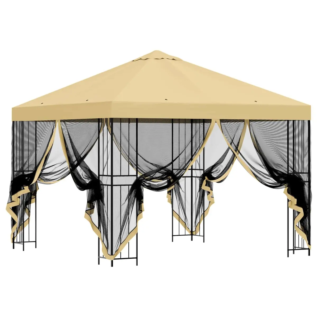 3 x 3 m Garden Gazebo with Cream Canopy