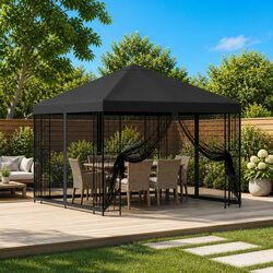 Sturdy 3x3m Garden Gazebo with Sidewalls for Outdoor Shade