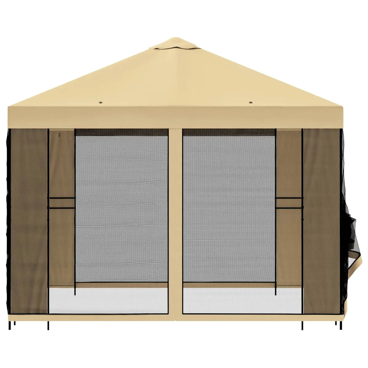 3x3m Outdoor Gazebo with Cream Polyester Canopy