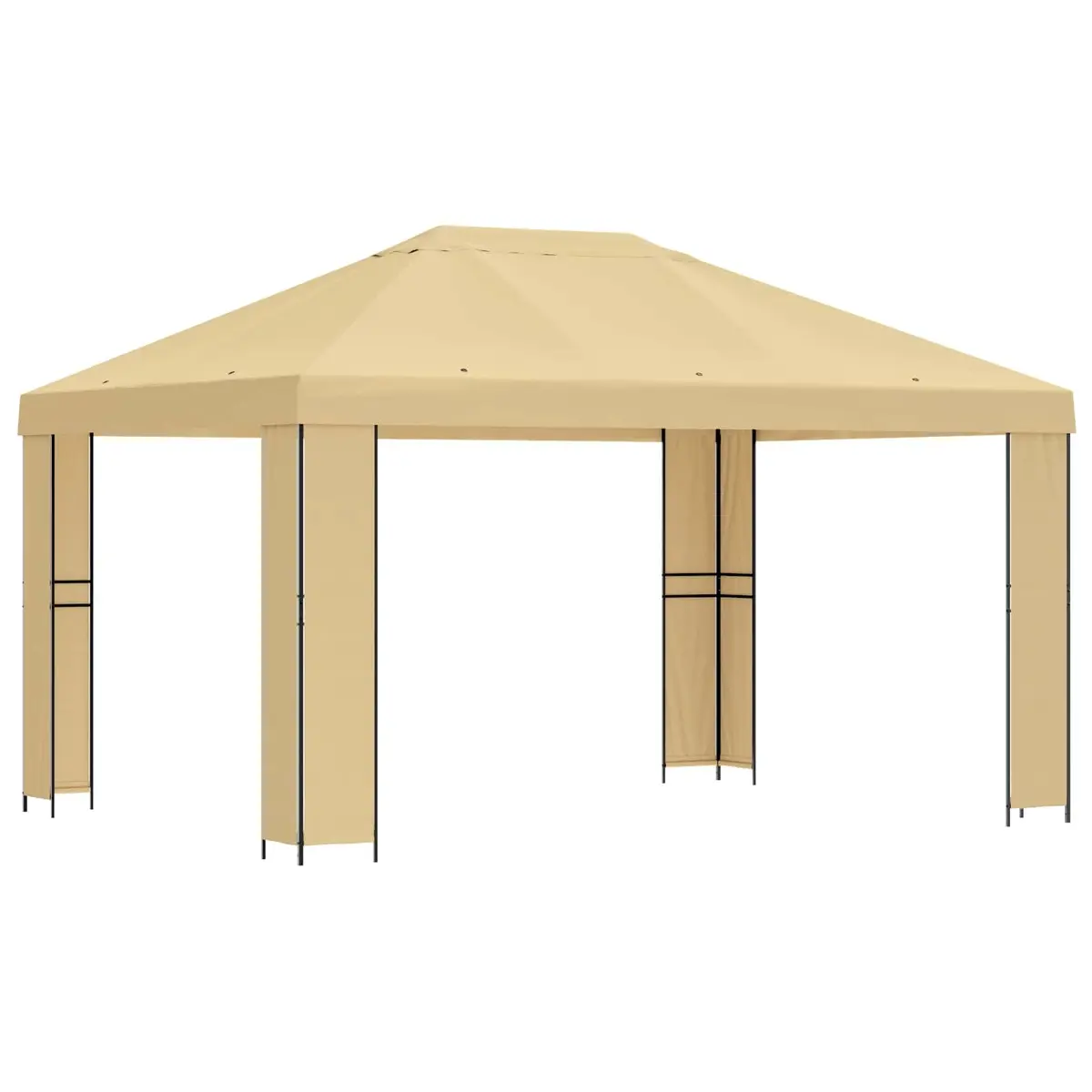 Cream 4x3m Gazebo Canopy with Steel Frame