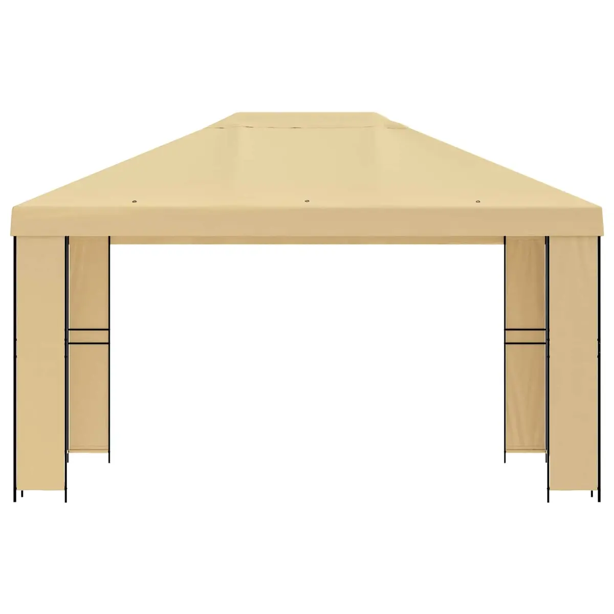 Cream 4x3m Gazebo Canopy with Steel Frame