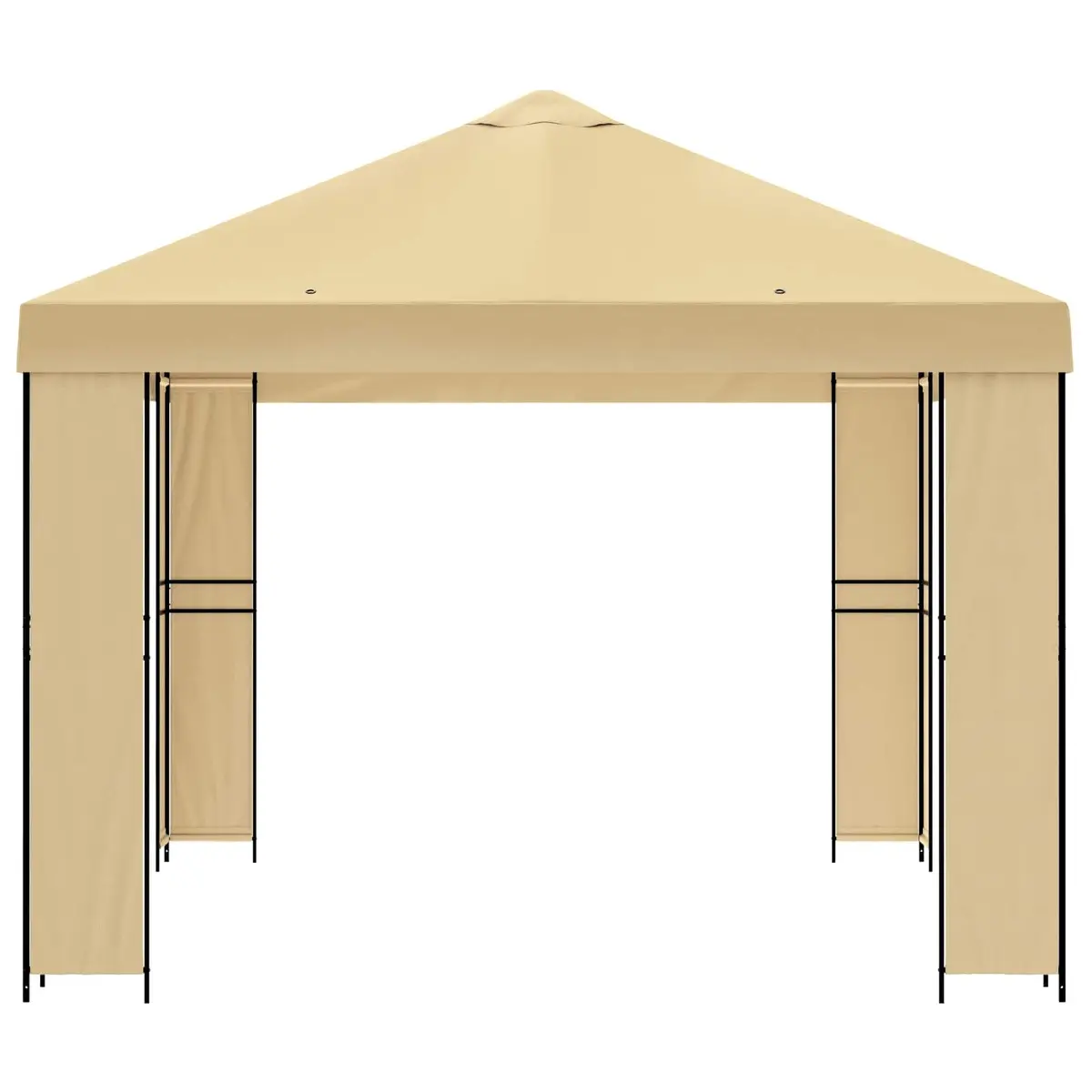 Cream 4x3m Gazebo Canopy with Steel Frame