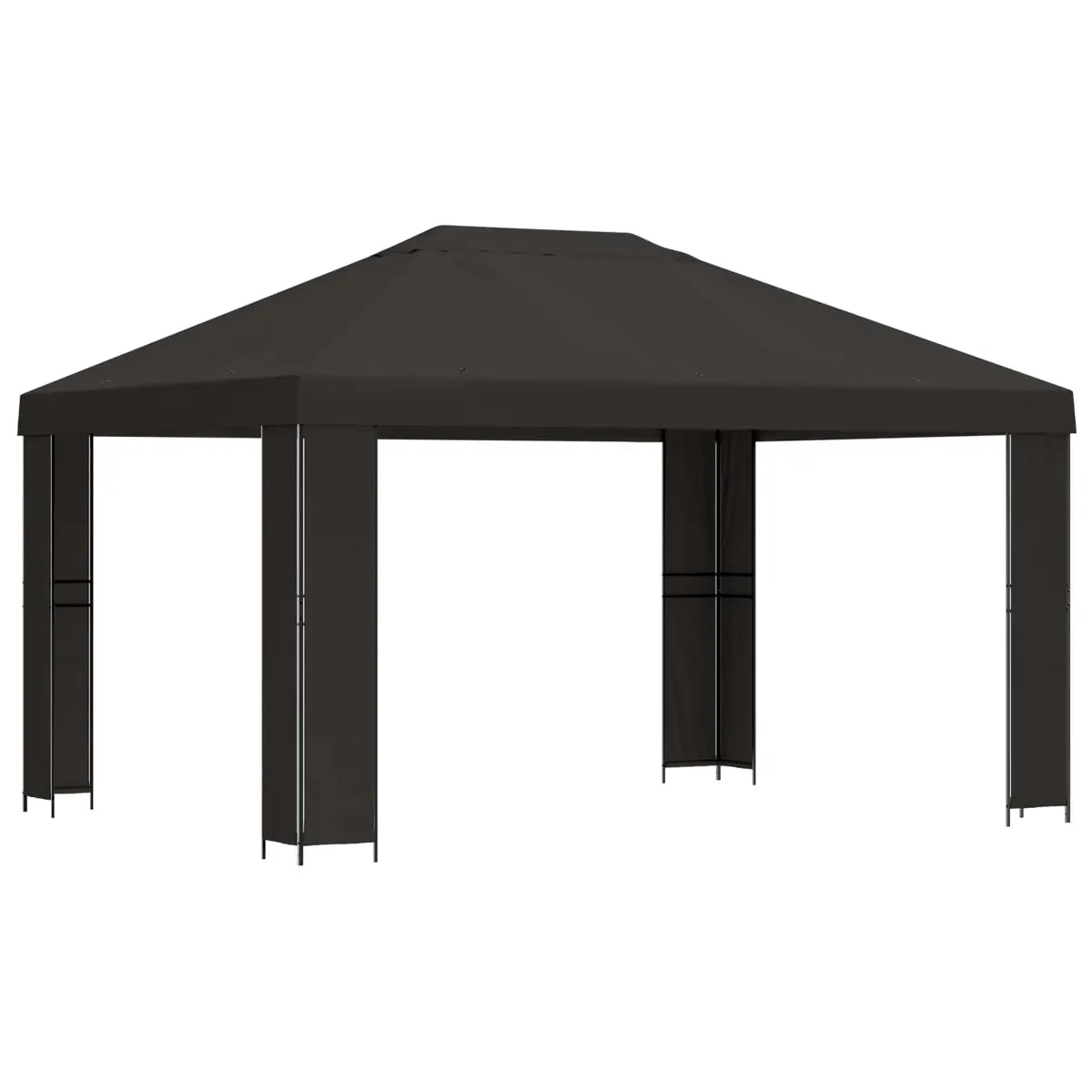 Anthracite Outdoor Gazebo Canopy with Steel Frame