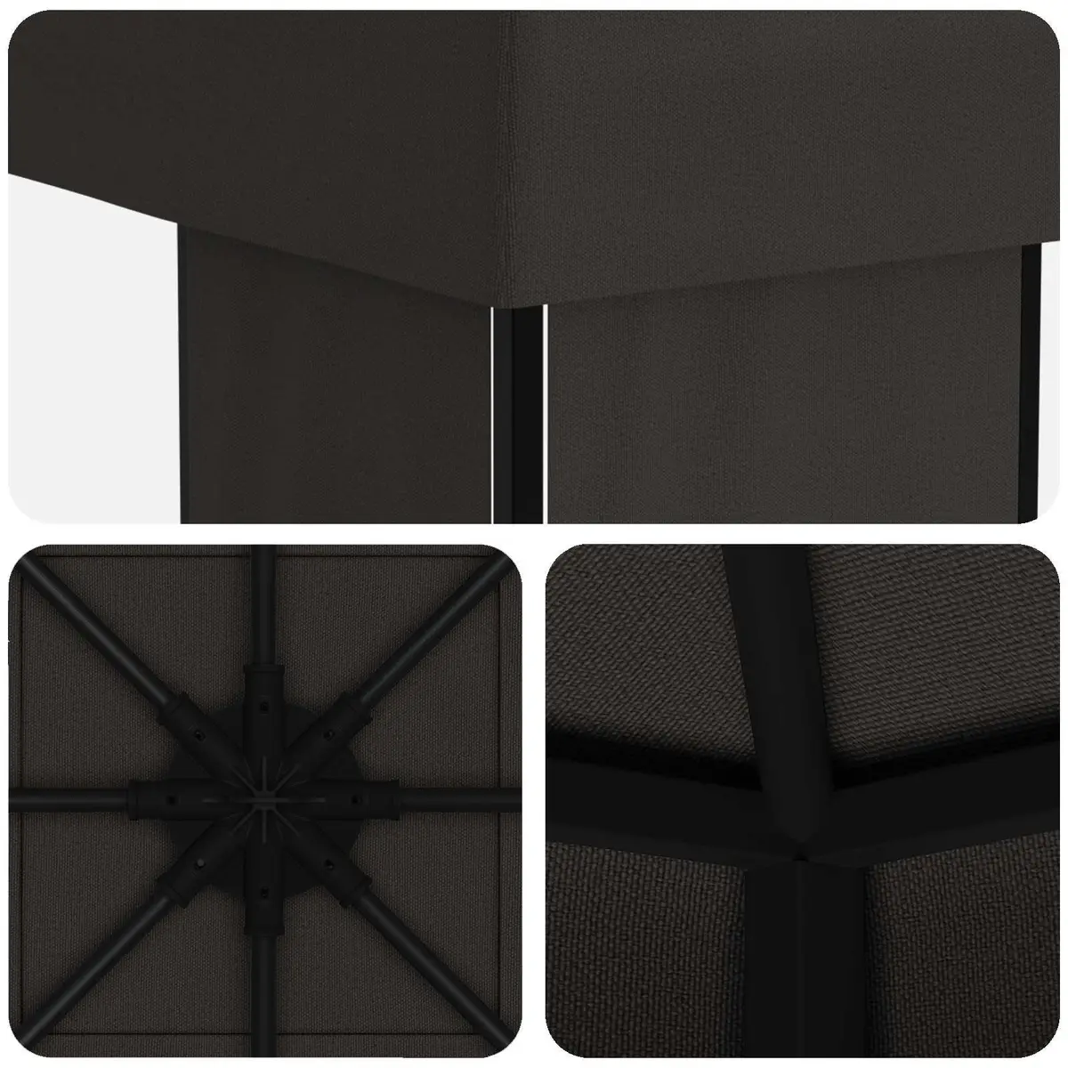 Anthracite Outdoor Gazebo Canopy with Steel Frame