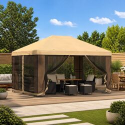 Sturdy Steel Frame Garden Gazebo Canopy 4x3m