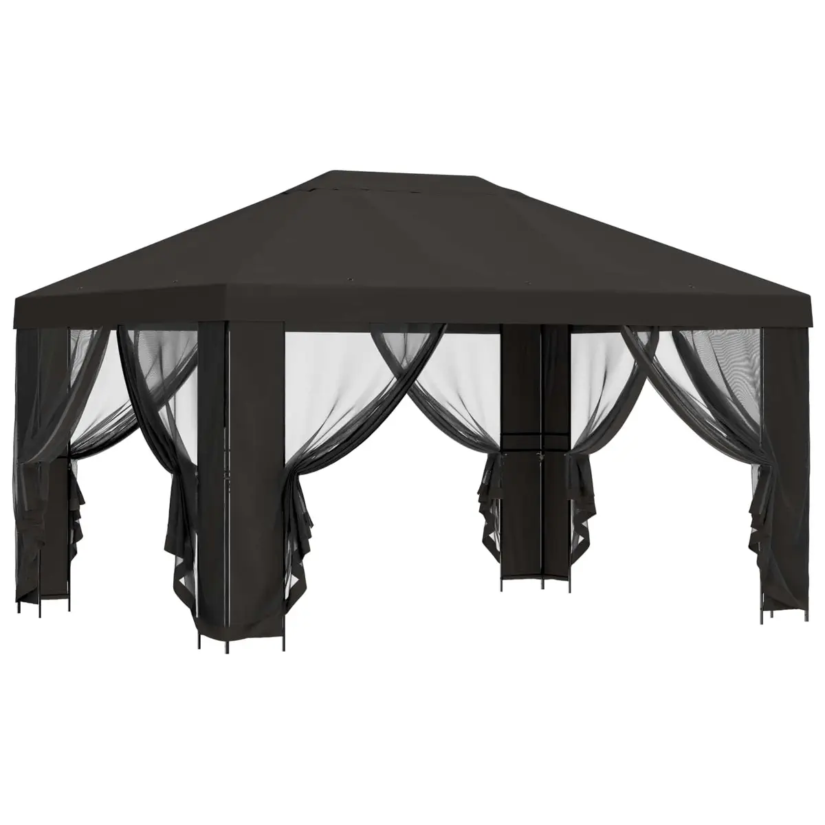 Anthracite Garden Gazebo Canopy 4x3m