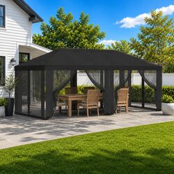 Stylish Gazebo Canopy Cover with Sidewalls 6 x 3 m