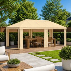 Cream Polyester Gazebo Canopy Cover 6 x 3 m