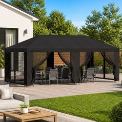 Sturdy Gazebo Canopy Cover with Sidewalls in Anthracite