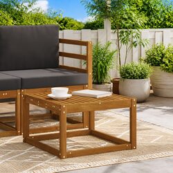 Outdoor Sectional Sofa Unit Solid Wood Modern Slatted Design Modular Seating