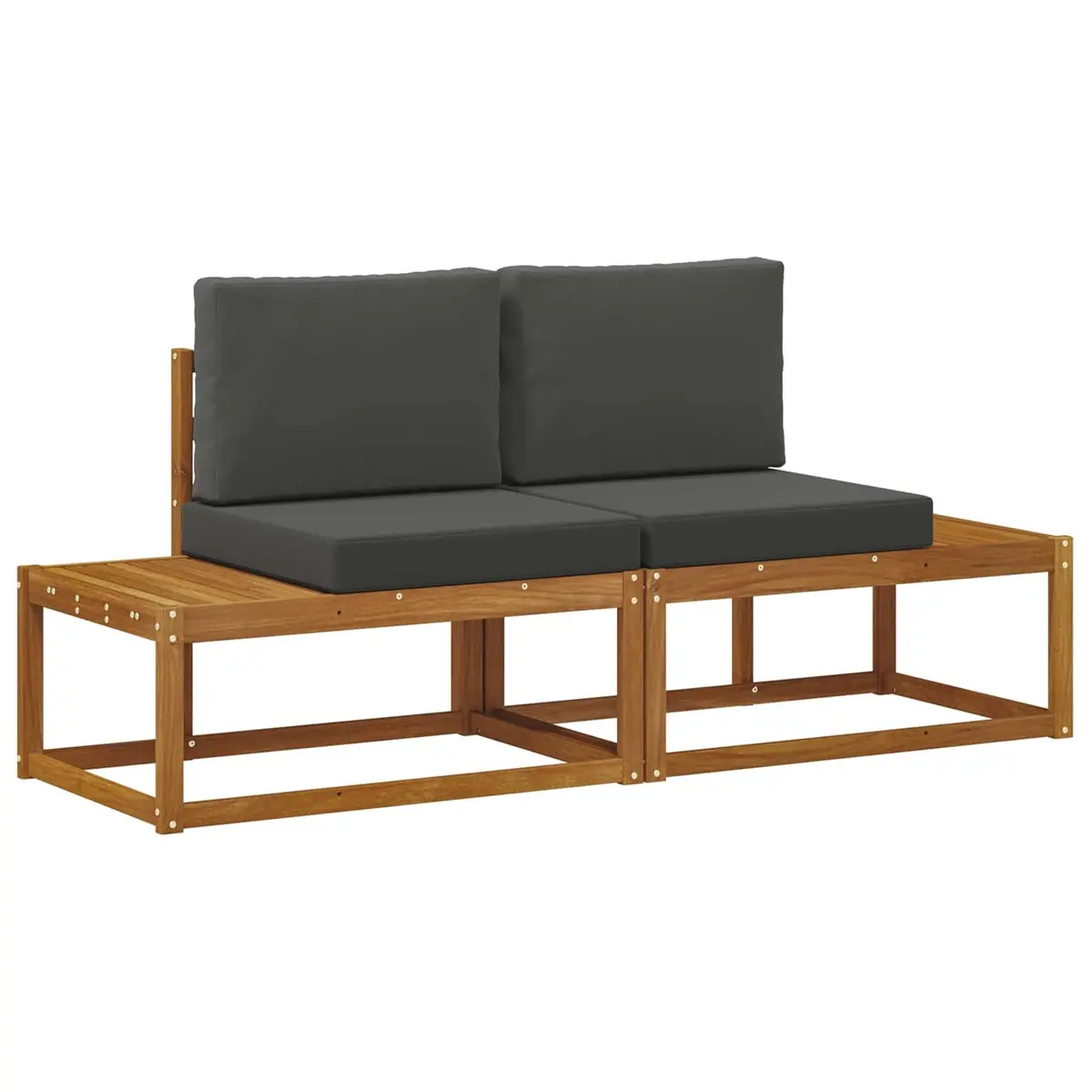 Brown Modular Outdoor Sofa 2 Piece Seating Unit