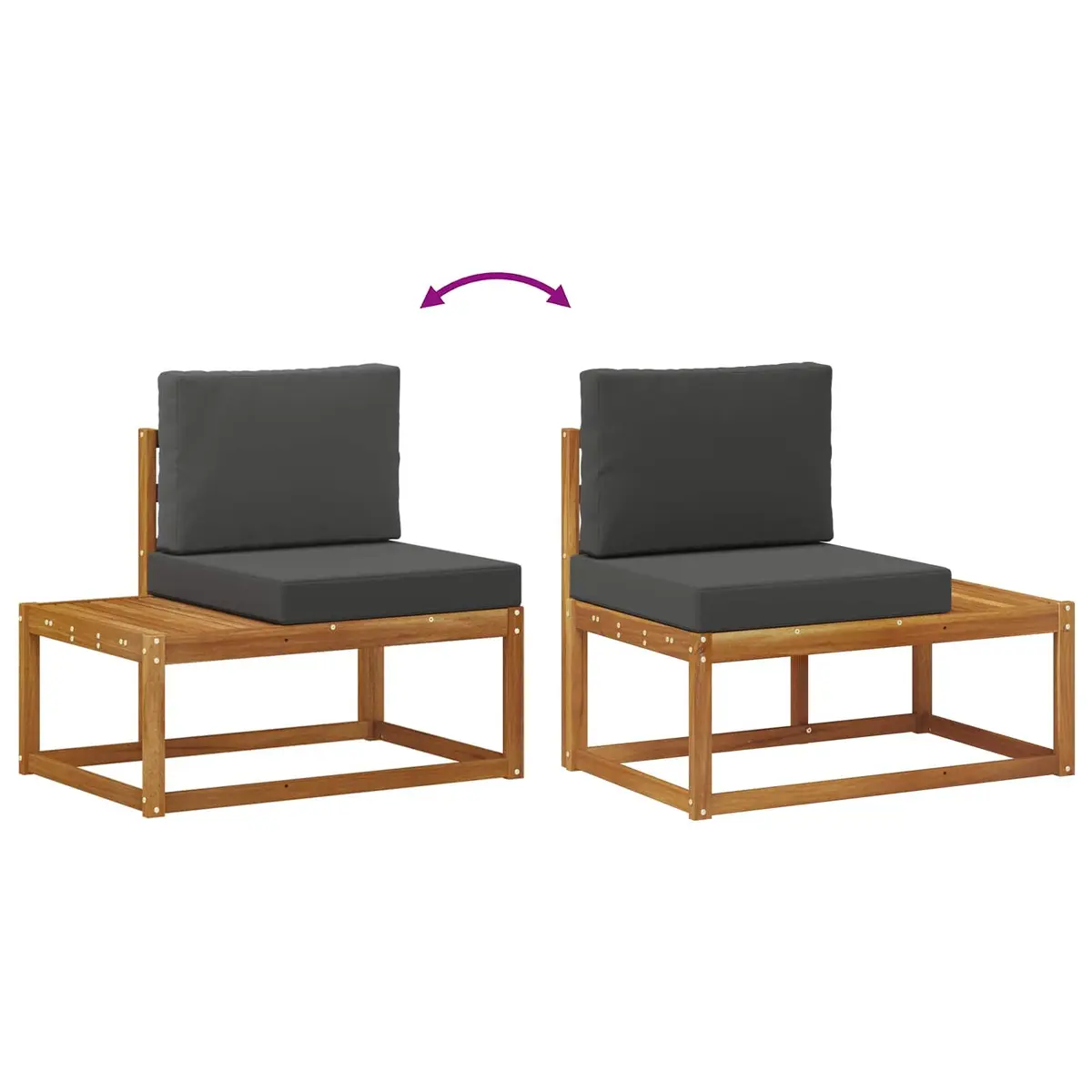 Brown Modular Outdoor Sofa 2 Piece Seating Unit