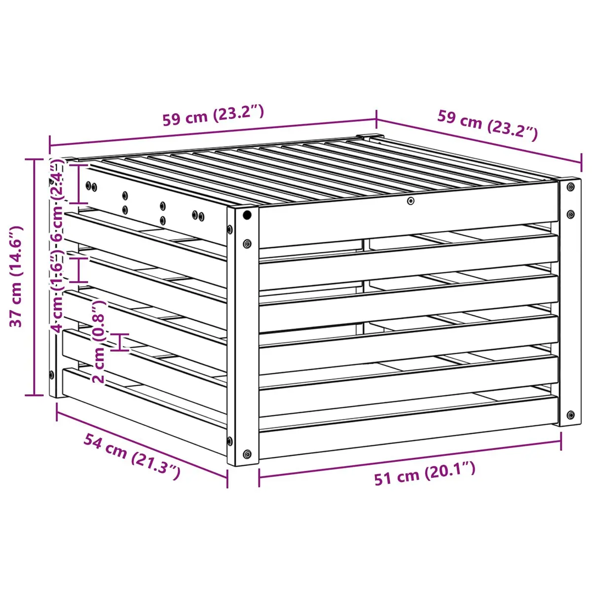 Solid Acacia Wood Outdoor Table for Garden