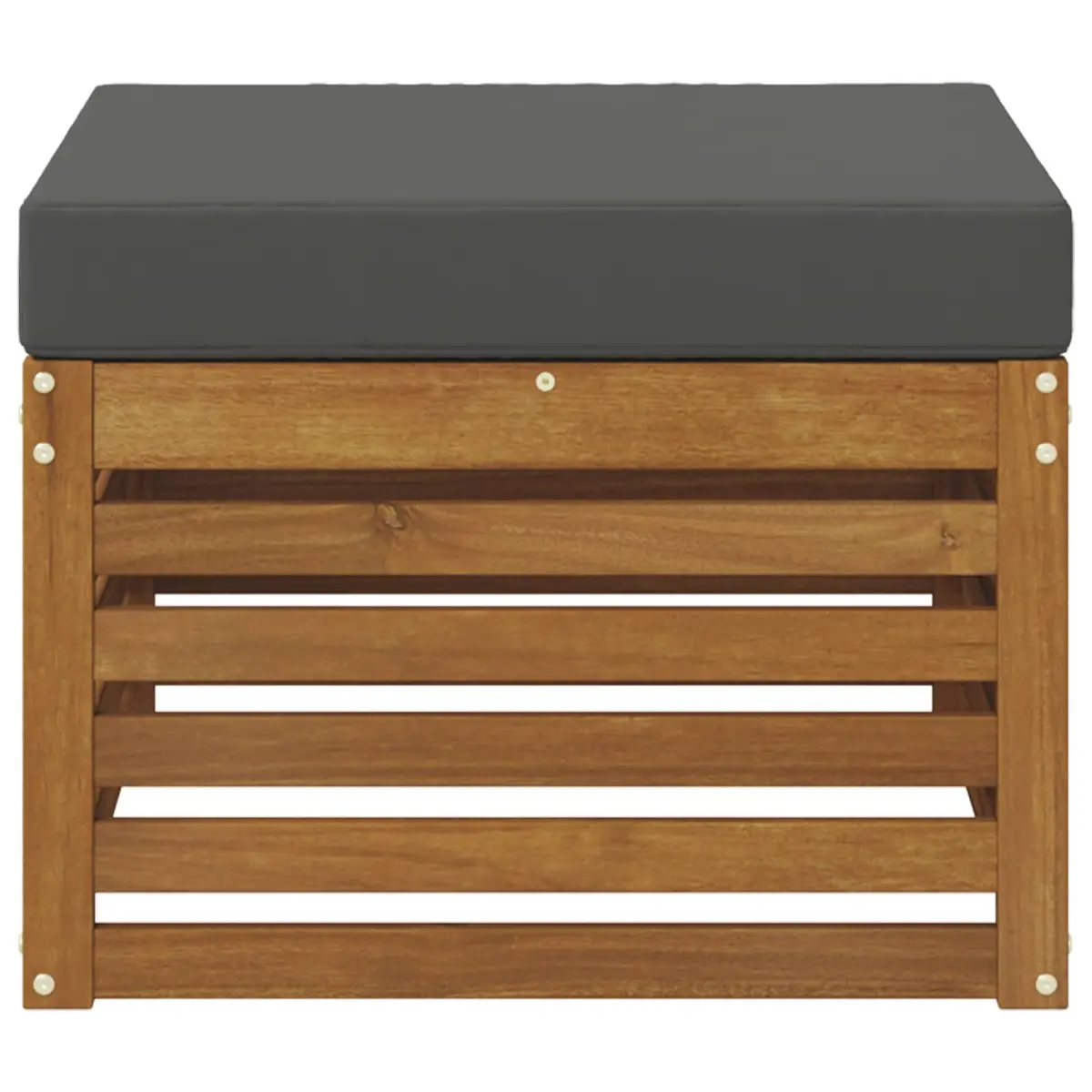 Solid Acacia Wood Footstool for Outdoor Spaces