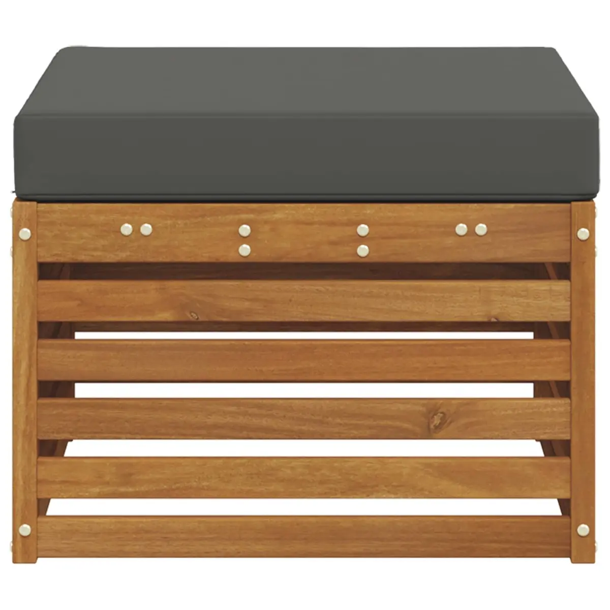 Solid Acacia Wood Footstool for Outdoor Spaces