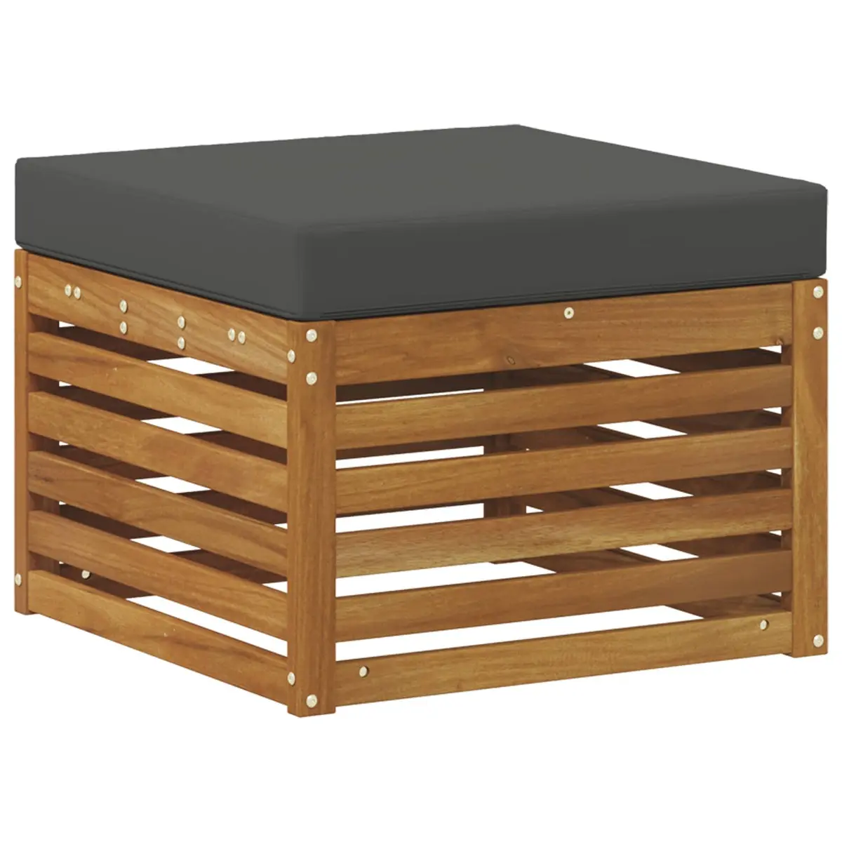 Solid Acacia Wood Footstool for Outdoor Spaces