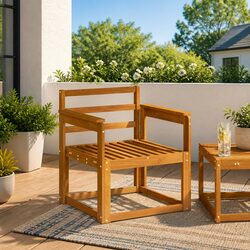 Brown Armrests Set of 2 for Outdoor Furniture 59 x 6 x 61 cm