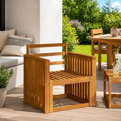 Premium Brown Armrests 2 pcs for Outdoor Garden Seating
