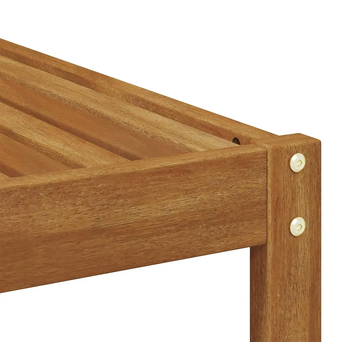 Outdoor Garden Table Natural 79 x 79 x 37 cm Patio Side Table Slatted Design
