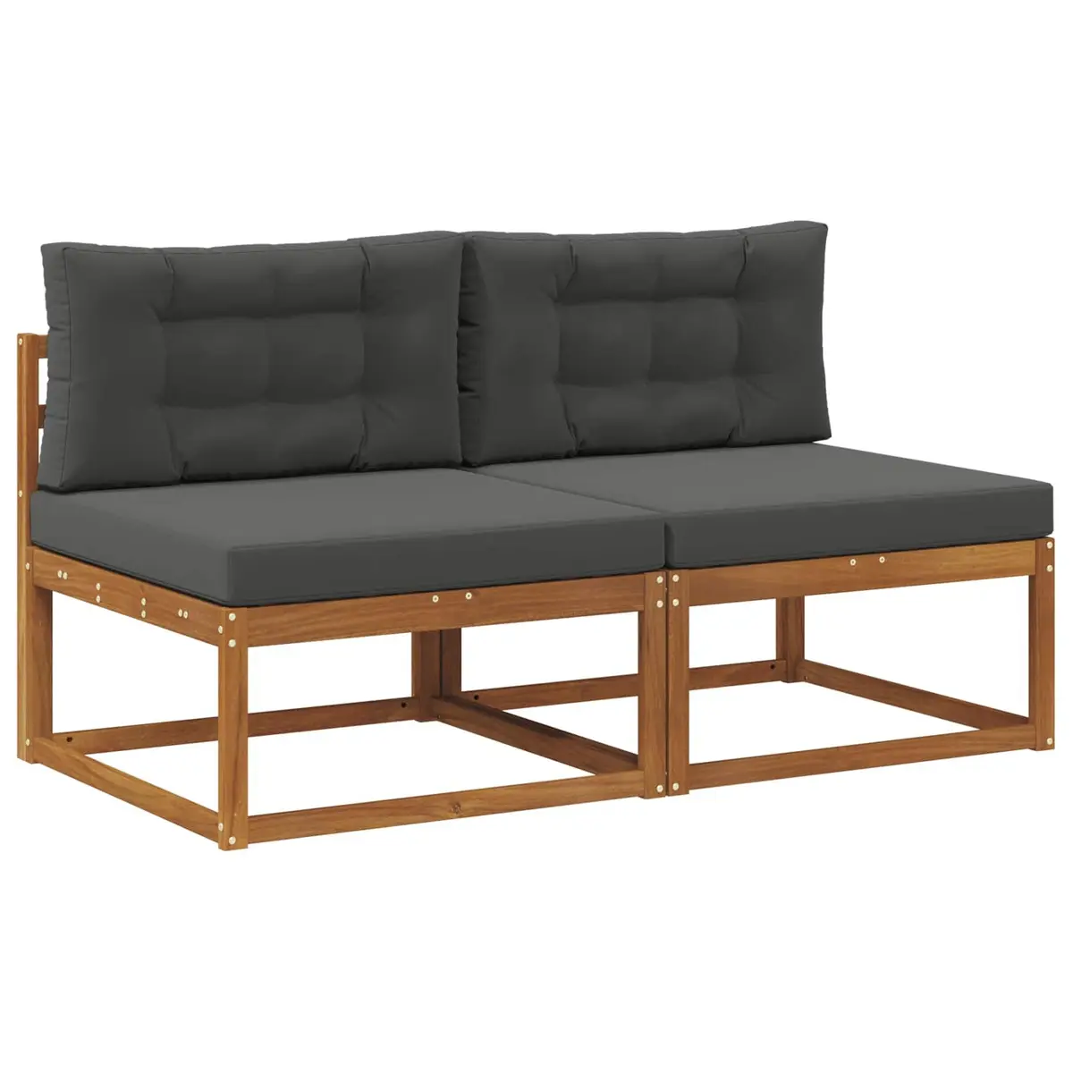 Brown Modular Outdoor Middle Sofa 2 Piece