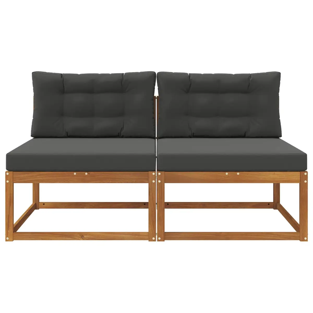 Brown Modular Outdoor Middle Sofa 2 Piece