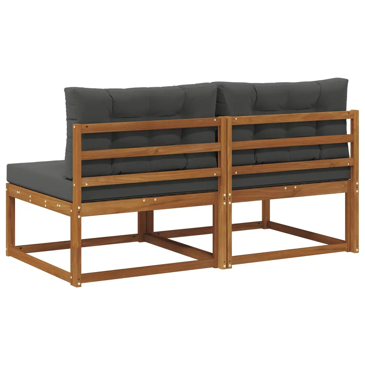 Brown Modular Outdoor Middle Sofa 2 Piece