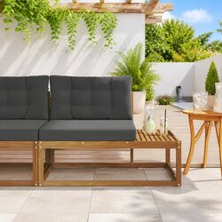 Brown Outdoor Sectional Sofa with Cushion for Patios