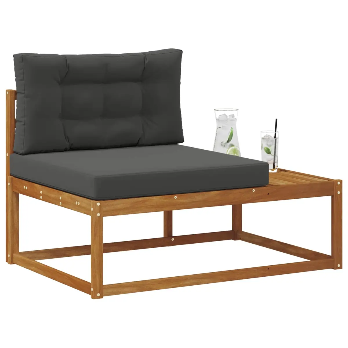 Brown Outdoor Sectional Sofa with Cushion for Patios