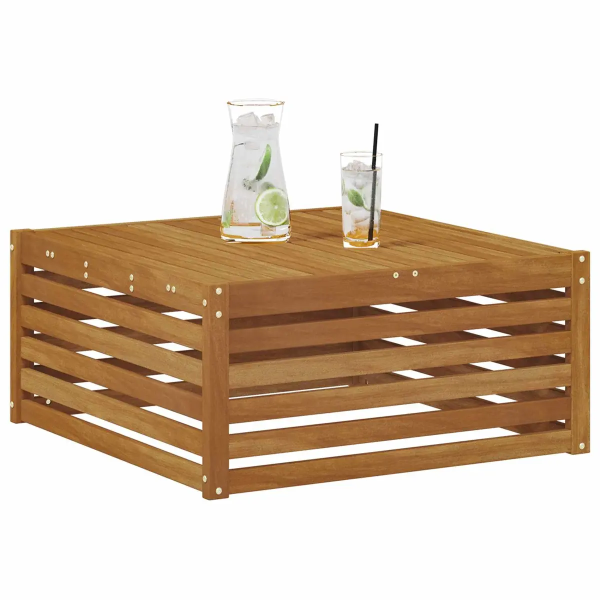 Outdoor Table Solid Acacia Wood 79x79x37cm Brown