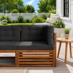 Stylish Solid Wood Outdoor Corner Sofa for Patios